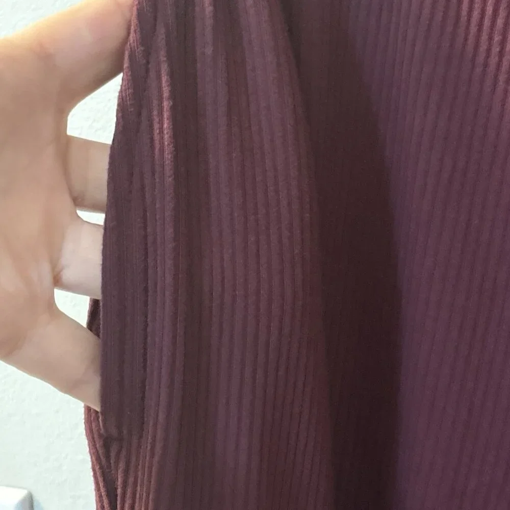 Tommy John Women’s Brushed Rib Wide Leg Lounge Pants Soft Port Royale Maroon SM